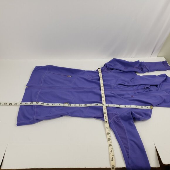 Zella XS Purple Hooded Jacket Womens Thumb Slits Device Cord Venting Fall Coat - Picture 16 of 16